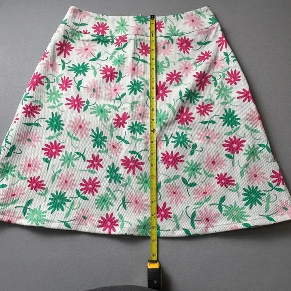 Josephine Chaus Womens White Pink Green Floral Daisy A-Line Mini Skirt Size 6 - Picture 10 of 10